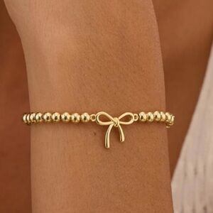 NEW 14K Gold Plated Beaded Bracelet